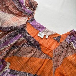 Y2K Boho Patchwork Sheer Top XL